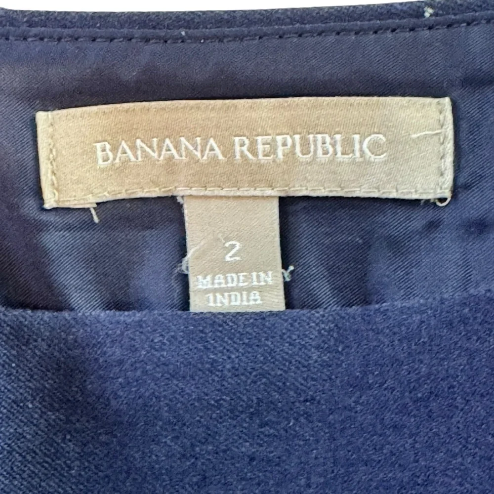 Banana Republic Size 2 Blue Cotton/Viscose/Spandex Sloan Stretch Pencil Skirt